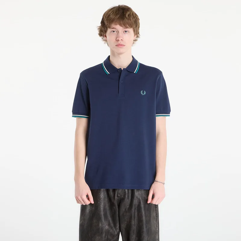 T-shirt FRED PERRY Twin Tipped Fred Perry Shirt Tnsbl/ Snow White/ Dpmt M