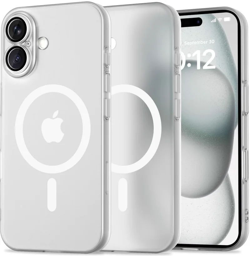 Θήκη Apple iPhone 16 - Tech-Protect MagSlim Σκληρή Ημιδιάφανη με MagSafe & Πλαίσιο Κάμερας - Matte / White (5906302311262)