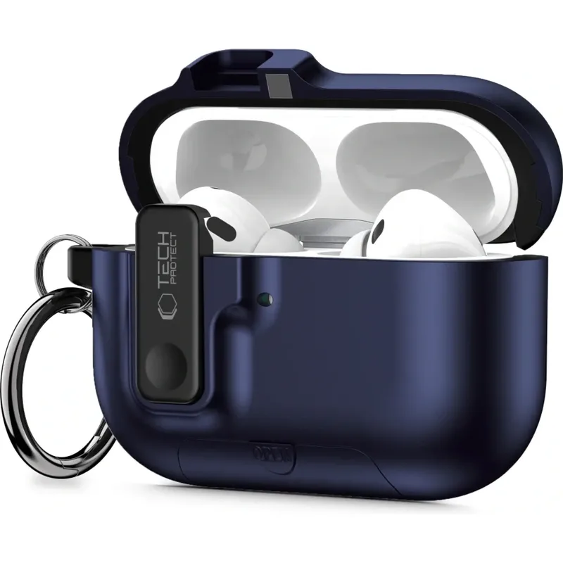 Θήκη AirPods Pro 3rd Gen Tech-Protect Slim Hook Σκληρή με MagSafe & Ενσωματωμένη Βάση για Smartphones - Navy Blue (5906302333295)
