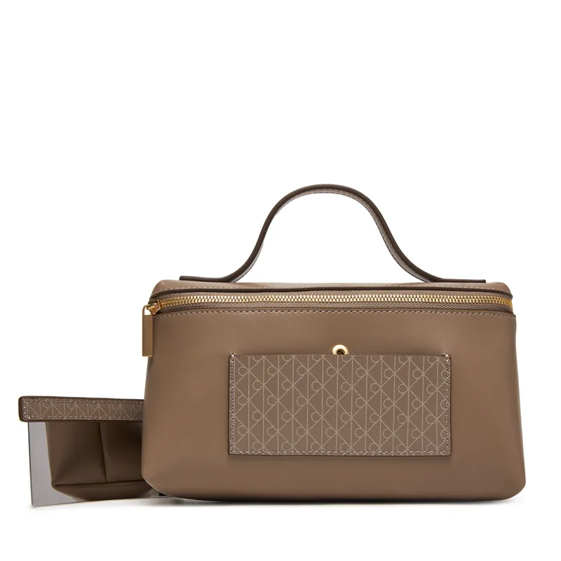 Τσαντάκι καλλυντικών Calvin Klein Emblem Aop Beauty Case Giftset LV04F1102G Καφέ