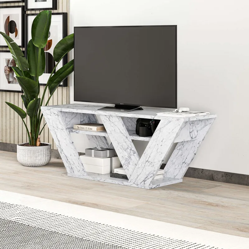 Βάση Τηλεόρασης Pipralla - Carrara Marble 776Hms3131 (110x40x30)