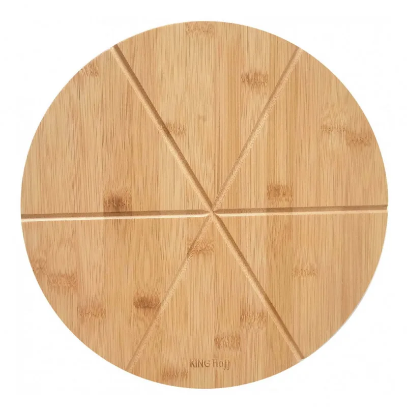 Δίσκος κοπής πίτσας ξύλινος Kinghoff KH 1565, 35 εκ., 6 τεμάχια, Μπαμπού
