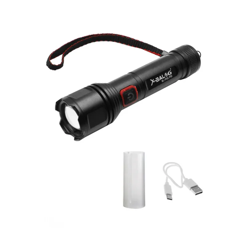 LED Επαναφορτιζόμενος Φακός USB 5V Ψυχρό Λευκό 6000K με 3 Λειτουργίες Φωτισμού και Zoom BL-P05-P50