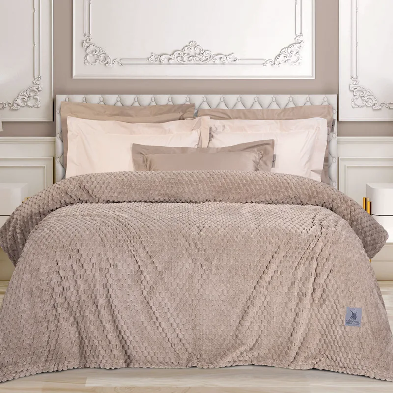 Κουβέρτα Fleece Υπέρδιπλη 220x240 Greenwich Polo Essential 3475 Taupe 220x240
