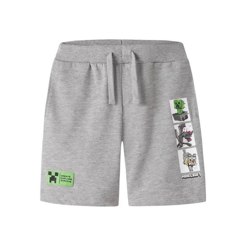 Βερμούδα φούτερ αγόρι Minecraft name it-13255754-Grey Melange