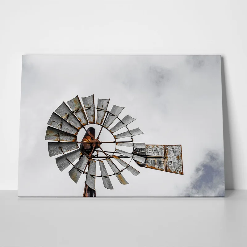 Πίνακας σε Καμβά RUSTIC FARMHOUSE WIND MILL