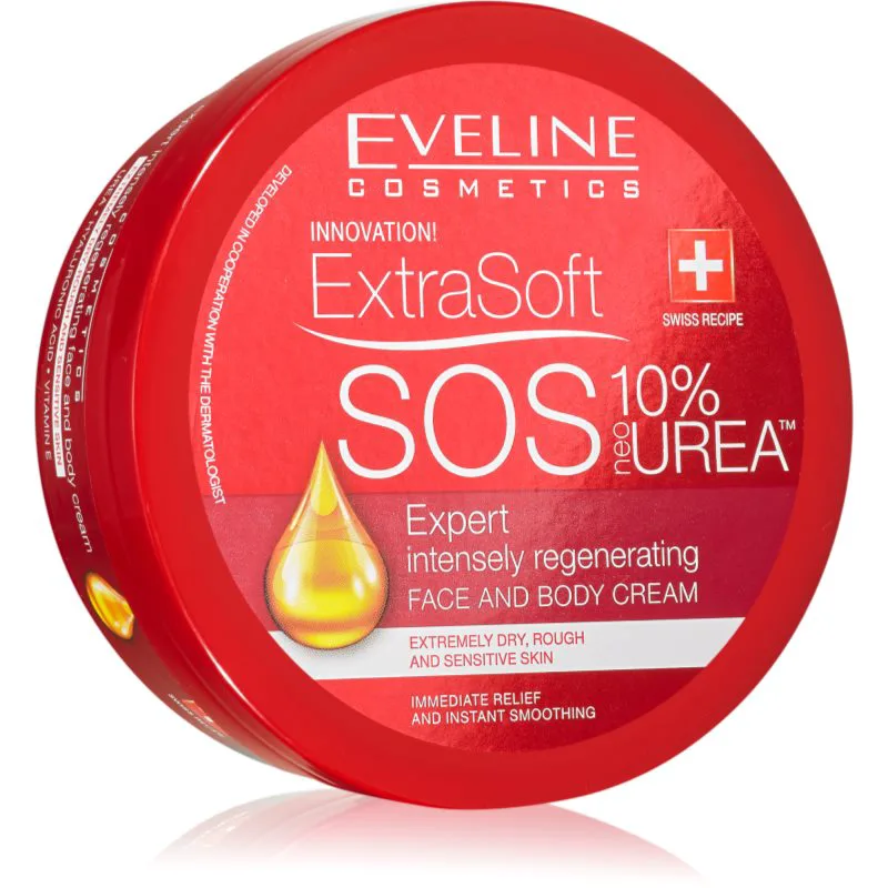 Eveline Cosmetics Extra Soft SOS εντατικά αναγεννητική κρέμα για σώμα και πρόσωπο 175 ml
