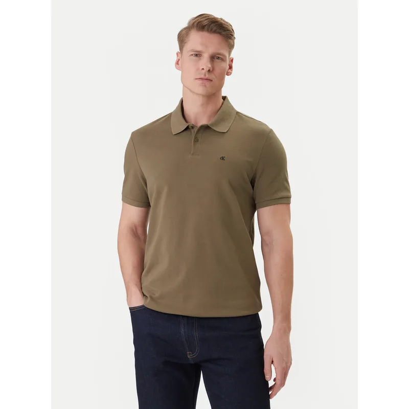 Calvin Klein Jeans Polo LV040EM269 Χακί Regular Fit