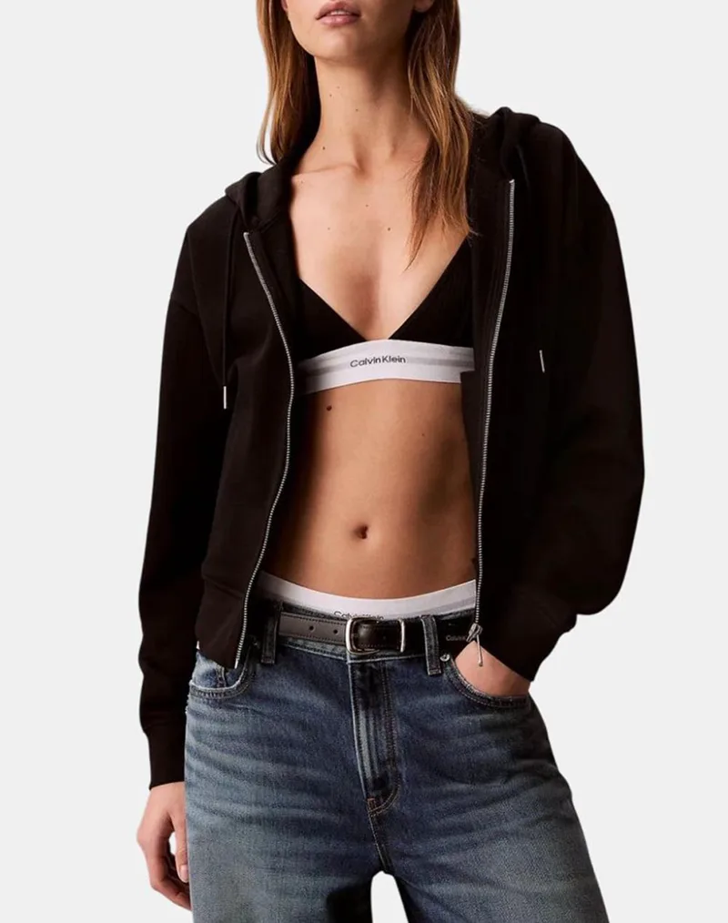CALVIN KLEIN LS MONOGRAM TERRY CROP RELAXED F LV047F208G-UB1 Black