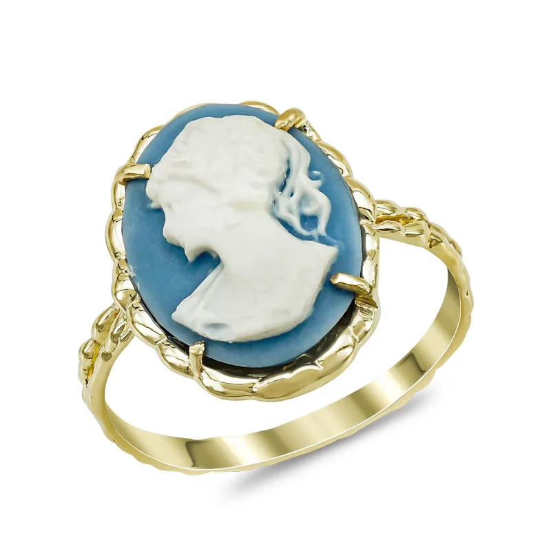 Δαχτυλίδι Cameo από Κίτρινο Χρυσό Κ14 DX976