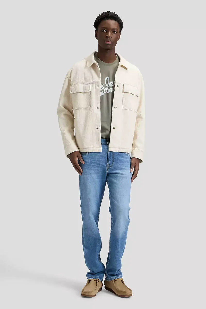 Lee® ανδρικό τζιν παντελόνι πεντάτσεπο Straight Fit "Brooklyn Trinty" - 112378731 Denim Blue