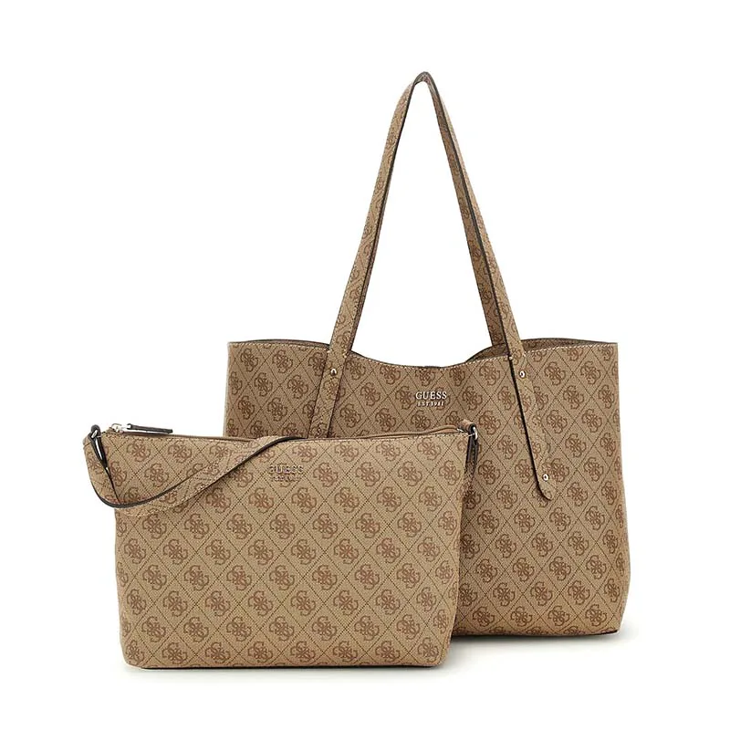 GUESS ΓΥΝΑΙΚΕΙΑ ΤΣΑΝΤΑ BRENTON TOTE HWLG9648230 LATTE LOGO