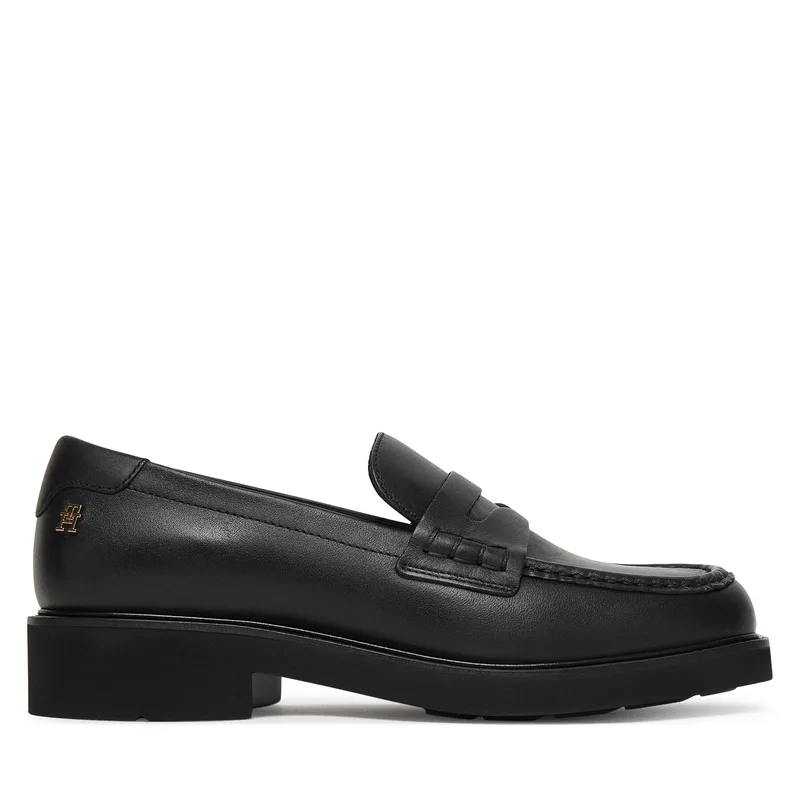 Loafers Tommy Hilfiger Elettra Penny Leather FW0FW09360 Μαύρο