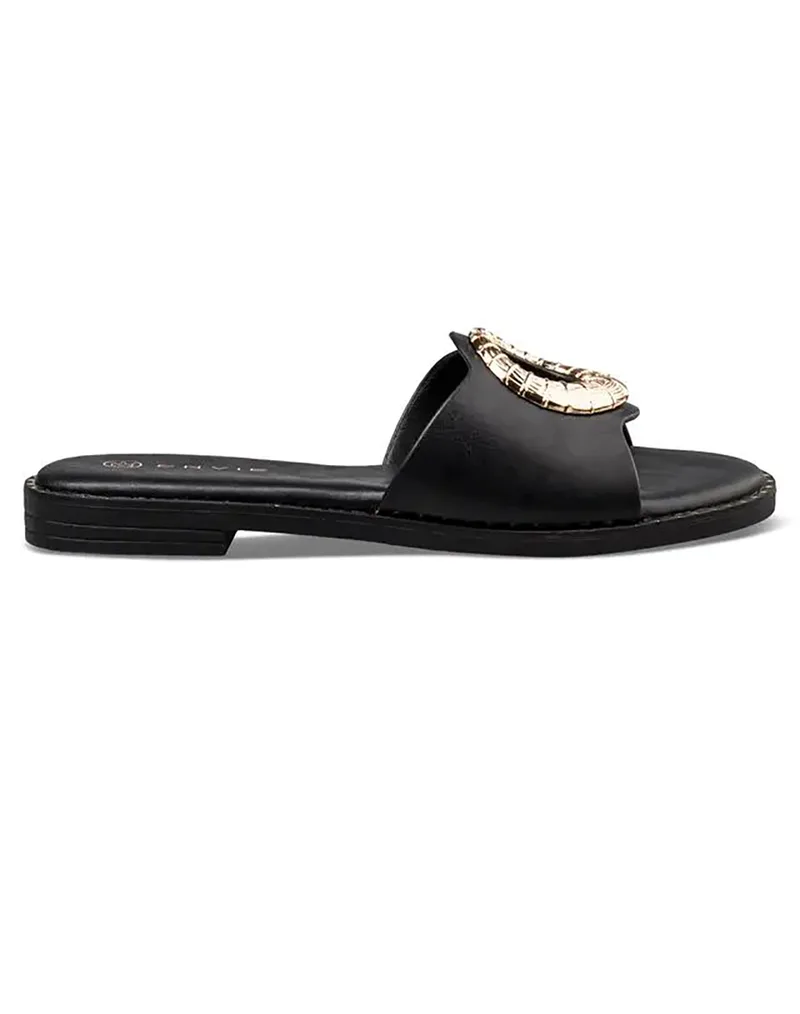 ENVIE ΓΥΝΑΙΚΕΙΑ ΣΥΝΘΕΤΙΚΑ ΠΕΔΙΛΑ ΦΛΑΤ E96-23323-BLACK Black