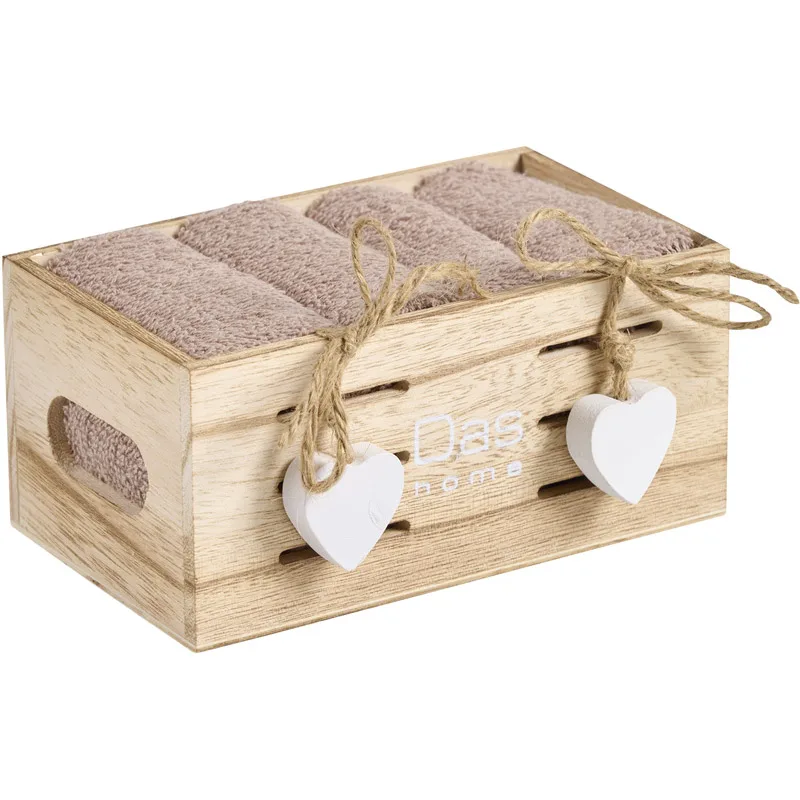 Λαβέτες Χεριών Σετ 4τμχ Das Home Soft 4008 Taupe 30x30