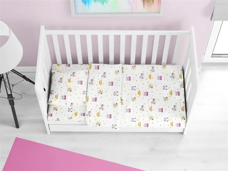 ΚΑΤΩΣΕΝΤΟΝΟ ΜΕ ΛΑΣΤΙΧΟ bebe Sweet Dreams 553 0,70X1,40X0,15 White-Ροζ 100% Cotton
