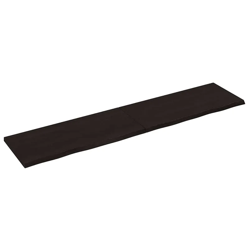 vidaXL Ράφι Τοίχου Σκούρο Καφέ 220x50x(2-4) εκ. Επεξ. Μασίφ Ξύλο Δρυός