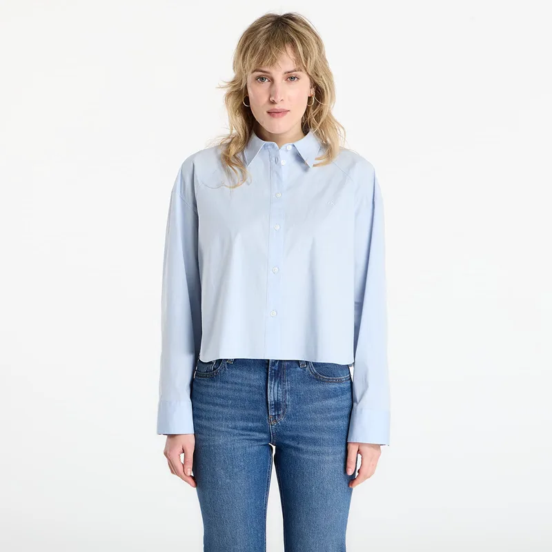 Πουκάμισο Calvin Klein Jeans Solid Boxy Cropped Shirt Grey S