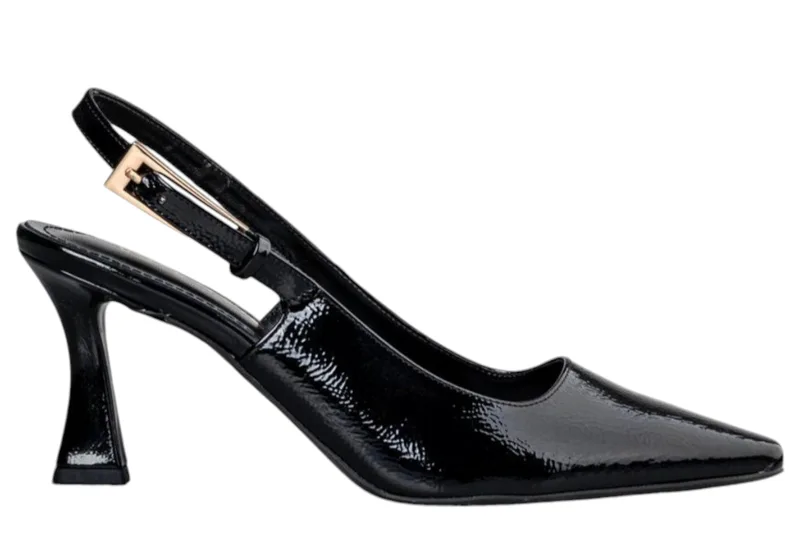 Γόβα Envie Slingback Pumps Λουστρίνι E02-20856-BLACK Γυναικείο