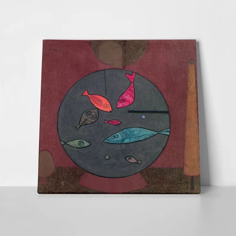 Πίνακας σε καμβά PAUL KLEE - AROUND THE FISH