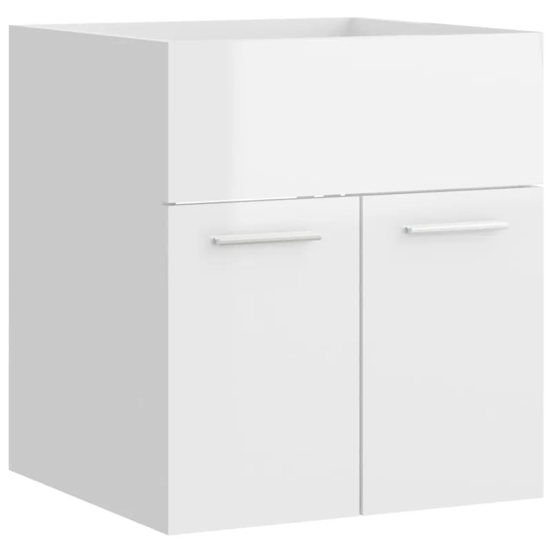vidaXL Ντουλάπι Νιπτήρα Γυαλιστερό Λευκό 41x38,5x46 εκ από Επεξ. Ξύλο