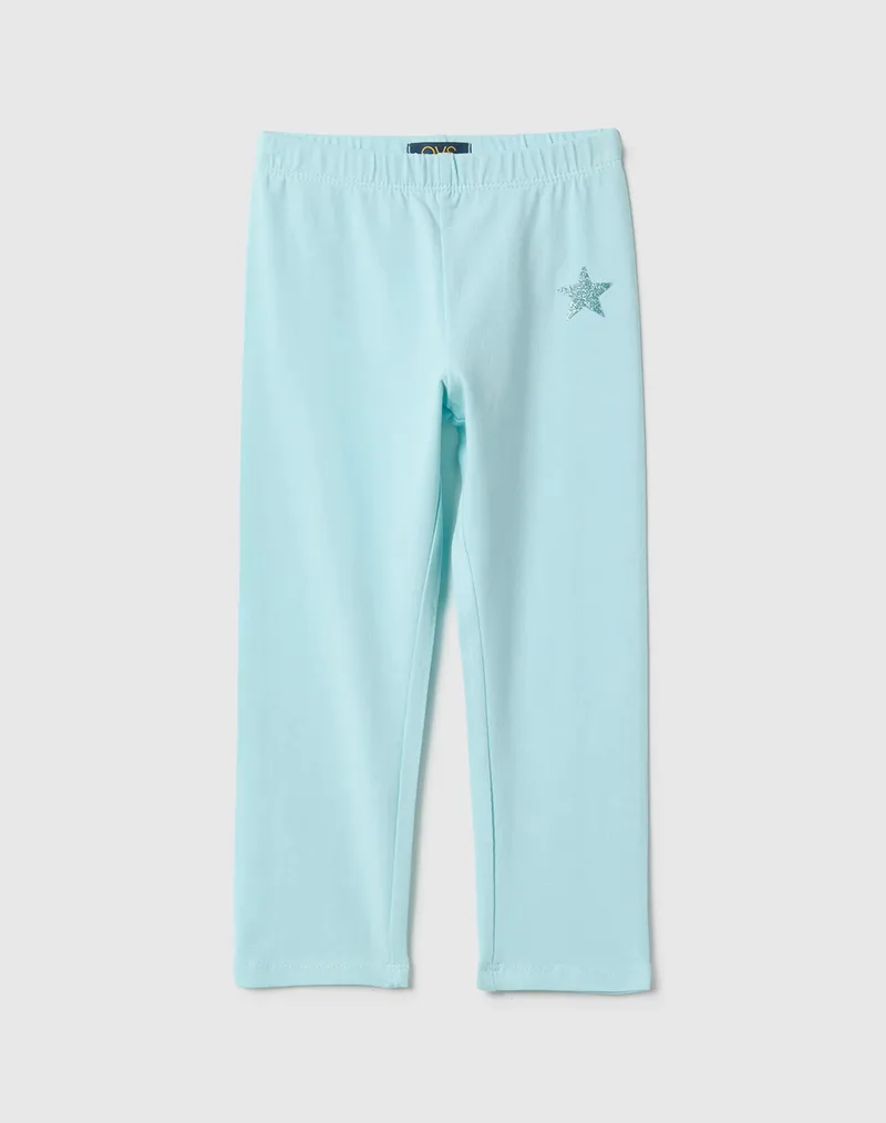 OVS LEGGING 3/4 SMALL GLITTER 2575570-CLEARWATER LightBlue