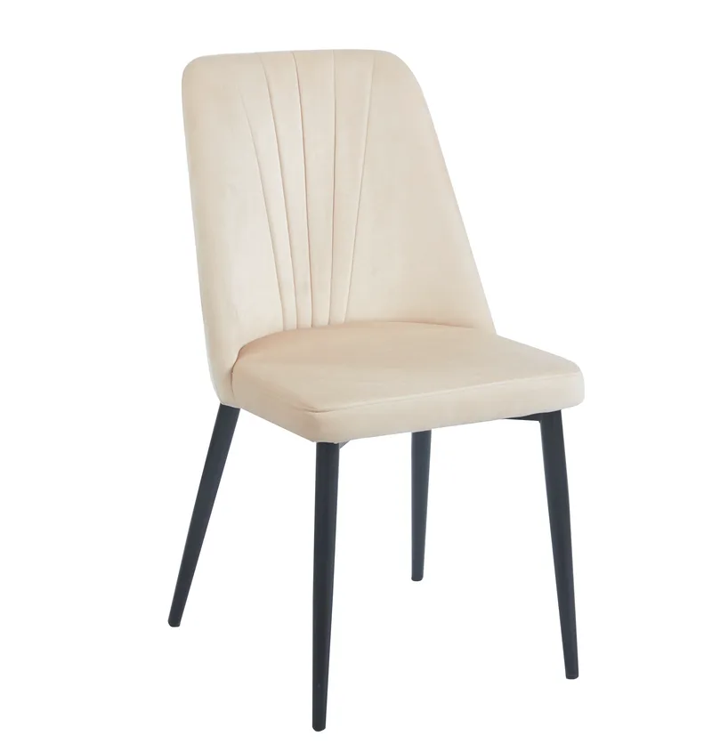 OLIVIA BEIGE VELVET/PU ΚΑΡΕΚΛΑ ΜΕΤΑΛΛΙΚΗ 46(59)X58X85εκ.