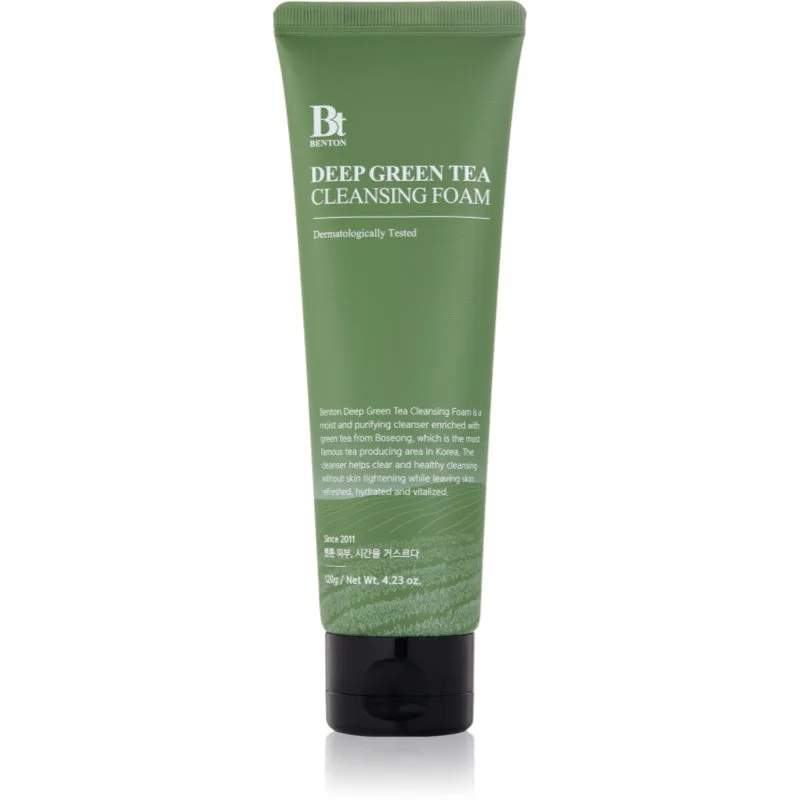 Benton Deep Green Tea ενυδατικός καθαριστικός αφρός με πράσινο τσάι 120 γρ