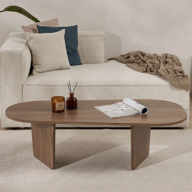 Τραπεζάκι Σαλονιού Ovalis - Walnut 838Nrd1107 130x40x65 cm