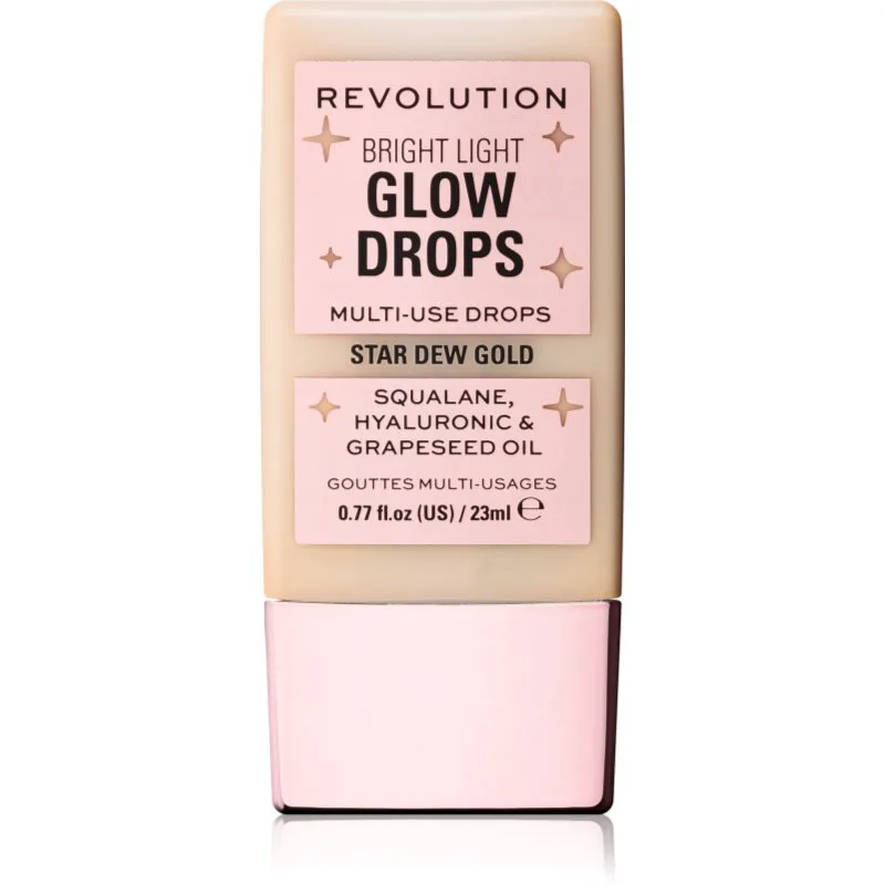 Revolution Bright Light Glow Drops υγρό λαμπρυντικό απόχρωση Golden Star Dew 23 ml
