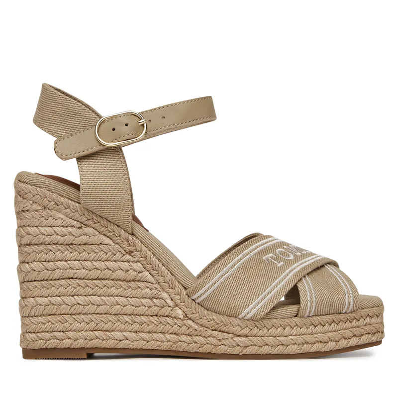 Εσπαντρίγιες Tommy Hilfiger Tommy Hilfiger Espad High Wedge FW0FW08668 Μπεζ