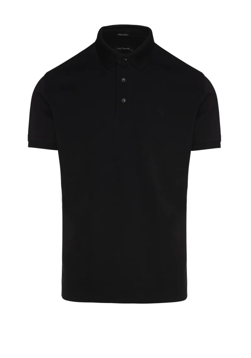 Guy Laroche Polo Μπλούζα της σειράς Pima Cotton σε κανονική γραμμή - GL2219090 017 Black