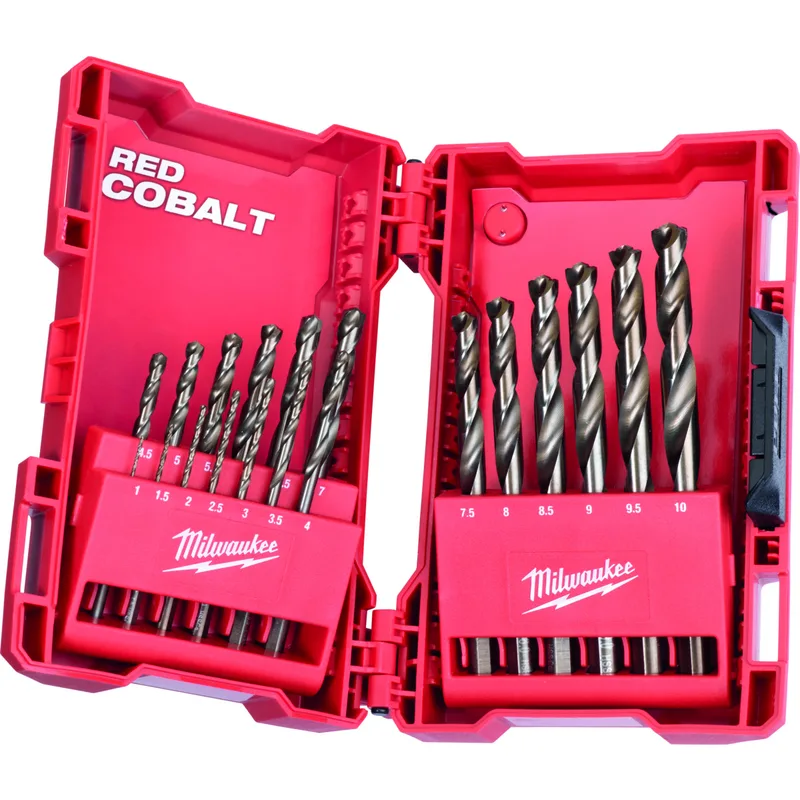 Τρυπάνια Κοβαλτίου HSS-G DIN338 MILWAUKEE RED COBALT Σετ 19Τμχ