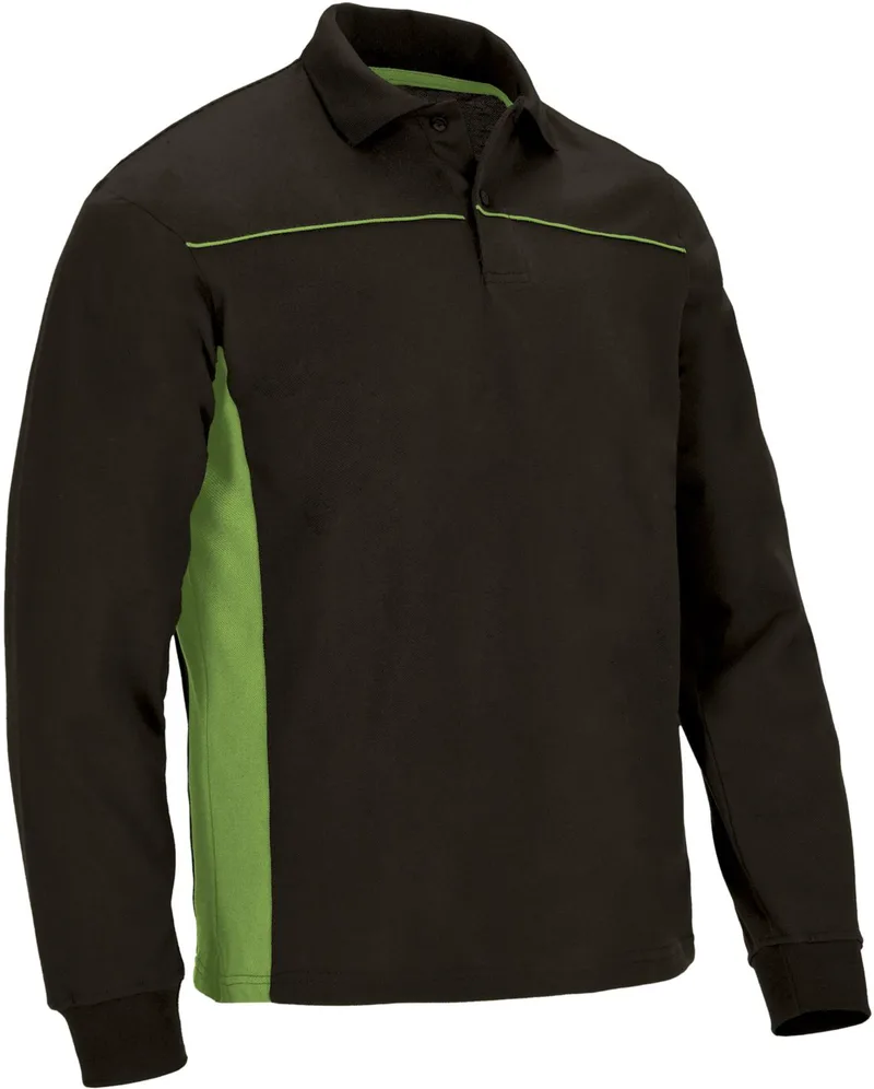 Μακρυμάνικο Polo Shirt THUNDER Valento POVATHLNV Black-Apple Green