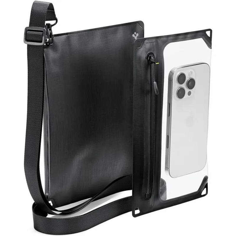 Universal Αδιάβροχη Θήκη Spigen A640 Aqua Shield για Κινητά / Smartphones έως 6.9'' IPX8 με Αποσπώμενη Τσάντα 'Ωμου / Χιαστί - Black (AMP09746)