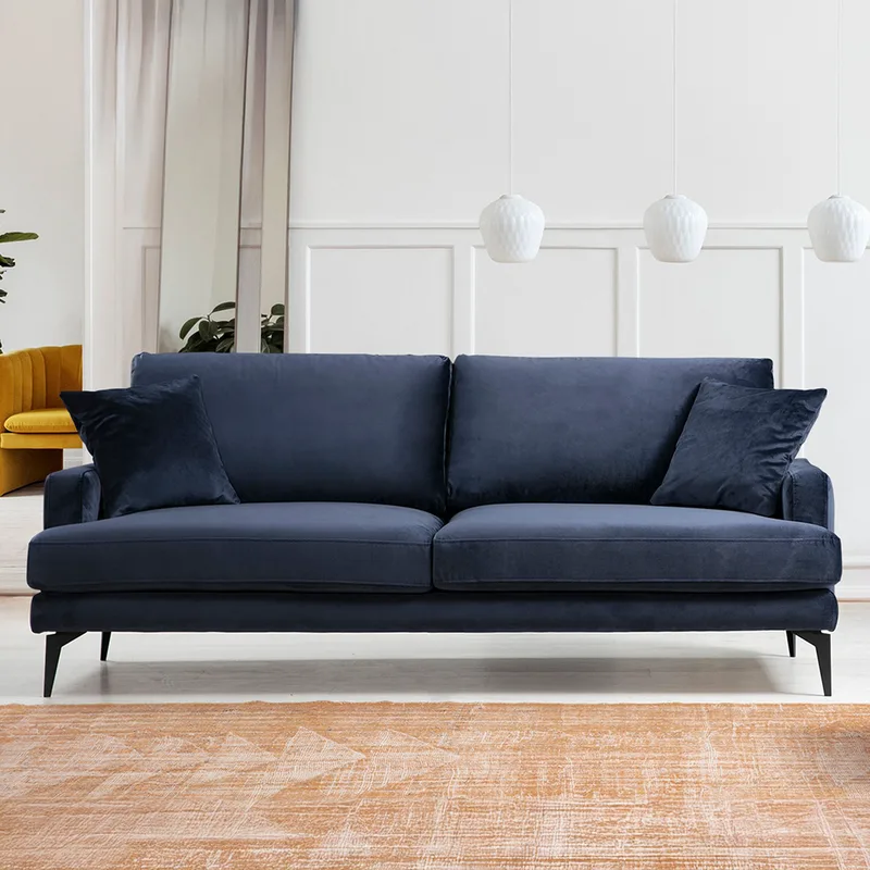 Τριθέσιος Καναπές Papira 3 Seater - Navy Blue 560Are1308 (90x88x205)