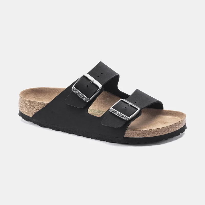 BIRKENSTOCK ARIZONA VEGAN BIRKO-FLOR NUBUCK SANDALS - NARROW FIT ΜΑΥΡΟ