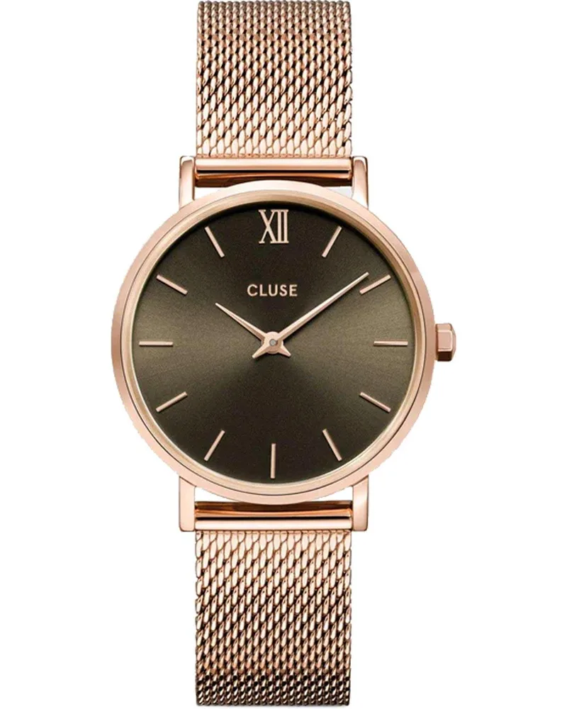 CLUSE Minuit - CW10207, Rose Χρυσό case with Stainless Steel Bracelet