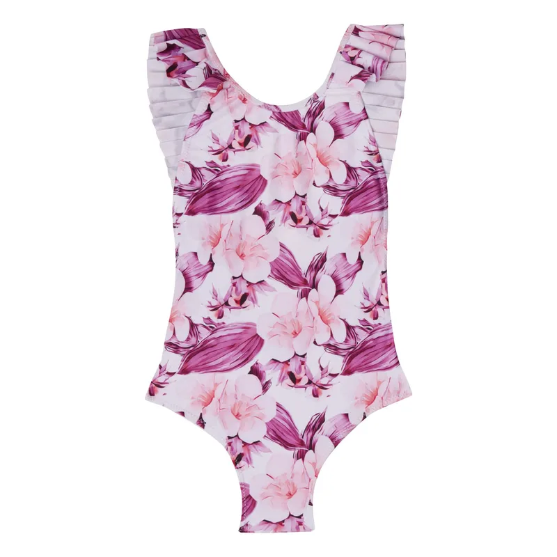 GIRL'S ONE PIECE PLEATED FLOWERS