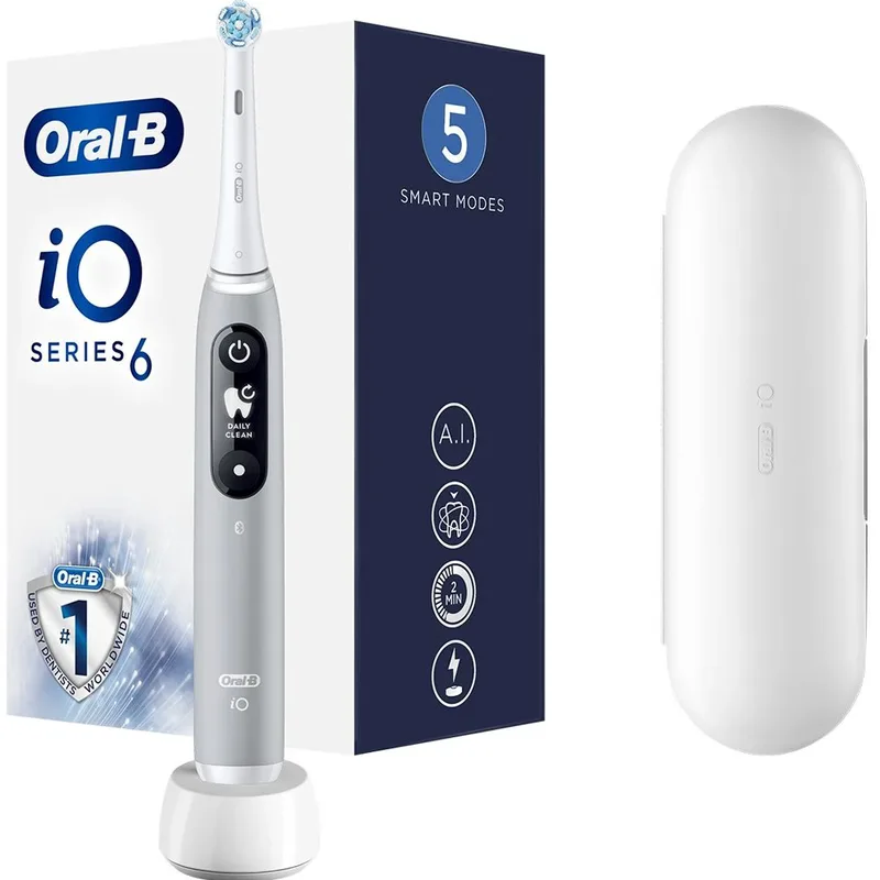Oral-B iO Series 6 Ηλεκτρική Οδοντόβουρτσα Grey Opal Ηλεκτρική Οδοντόβουρτσα Προηγμένης Τεχνολογίας σε Γκρι Χρώμα 1 Τεμάχιο