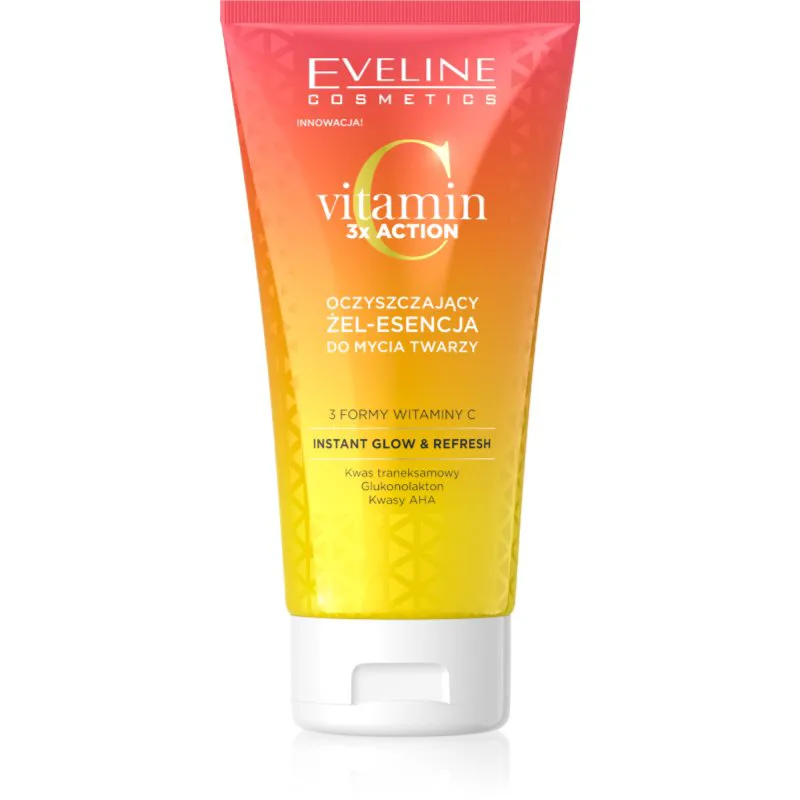 Eveline Cosmetics Vitamin C 3x Action τζελ καθαρισμού με ΑΗΑ 150 ml
