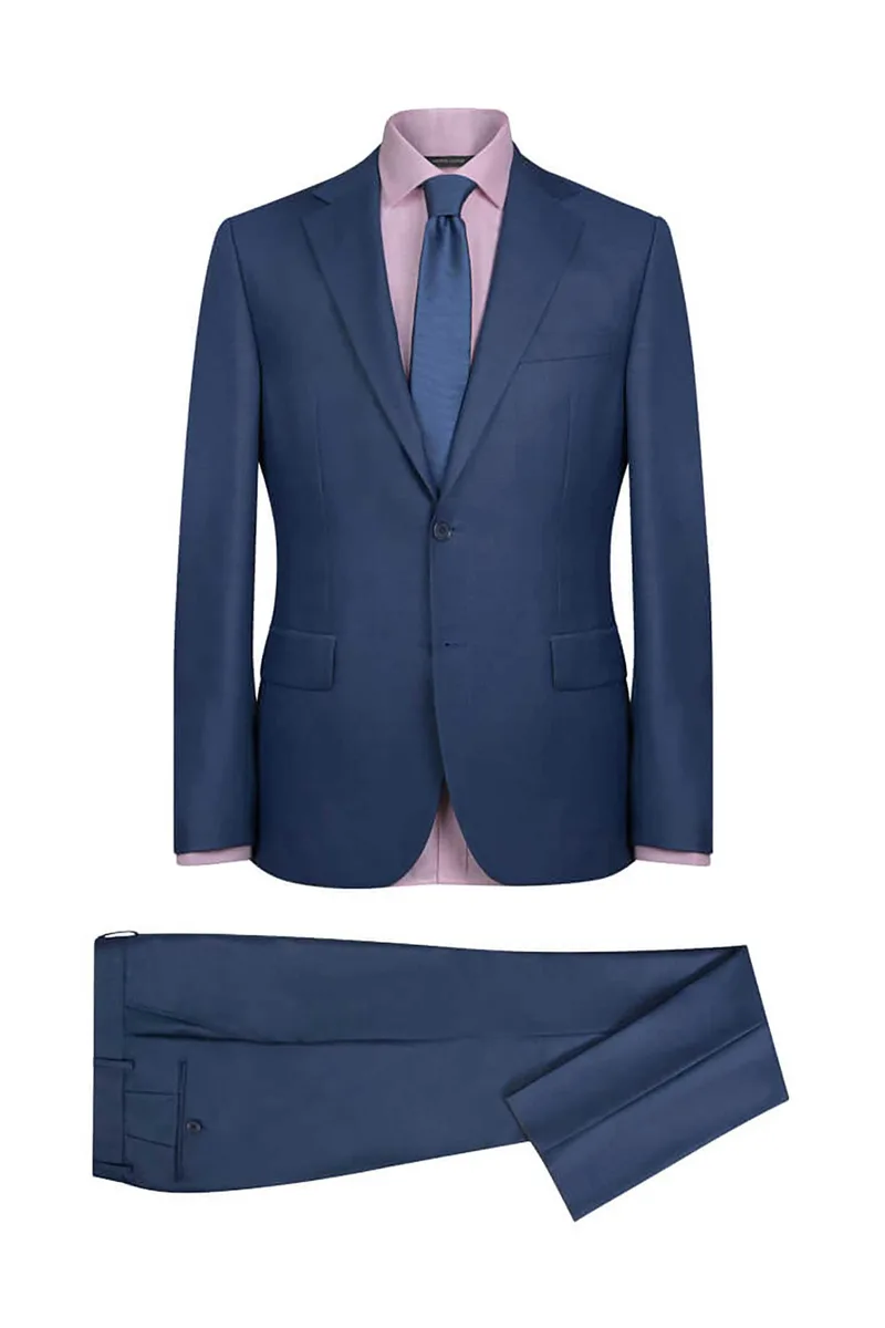 Prince Oliver ανδρικό κοστούμι μονόχρωμο Modern Fit - 12989053 Μπλε