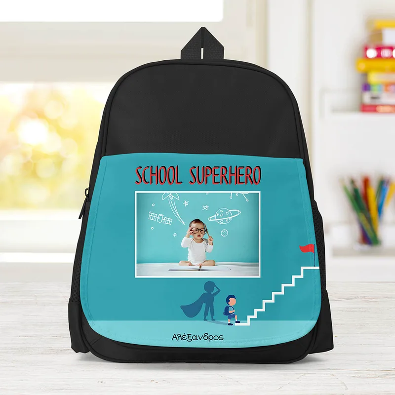 School Superhero - Σχολική Τσάντα Μονόχρωμη - Μαύρο