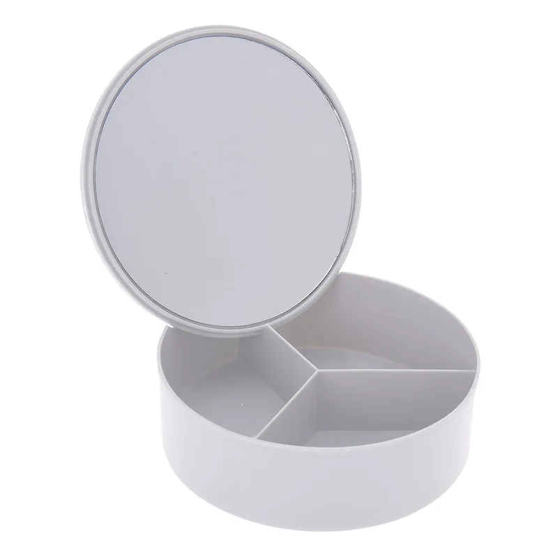 Κουτί Αποθήκευσης PP Με Καθρέπτη Φ15x5,5εκ. White MRShome 0060003 (Υλικό: Πλαστικό, Χρώμα: Λευκό) - MRS HOME - sl-DF-0060003