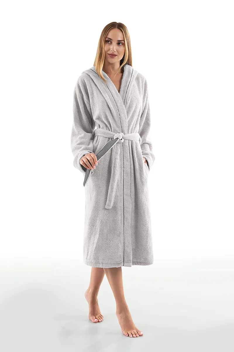 Guy Laroche μπουρνούζι με κουκούλα "Casual Silver" (M) - 1131092222042