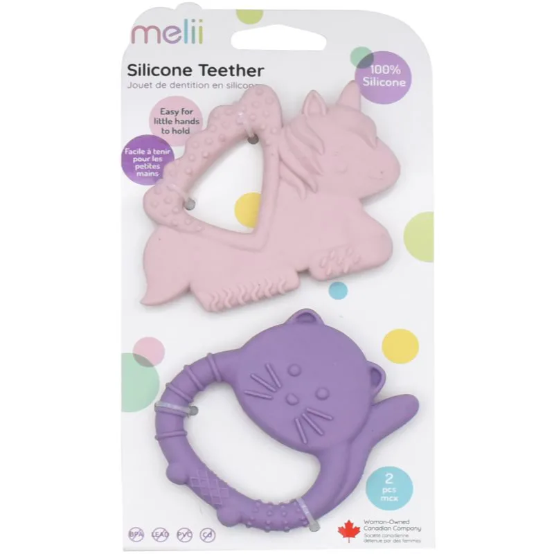 Melii Teethers μασητικό Unicorn & Cat 2 τμχ