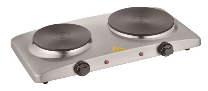 Εστία Ηλεκτρική Επιτραπέζια με 2 μάτια Inox, CHP-1015DI, Crown
