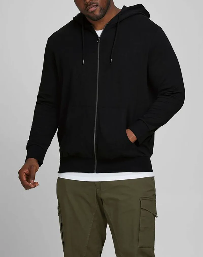 JACK&JONES ΖΑΚΕΤΑ ΦΟΥΤΕΡ JJEBASIC SWEAT ZIP HOOD NOOS PS 12182493-BLACK Black