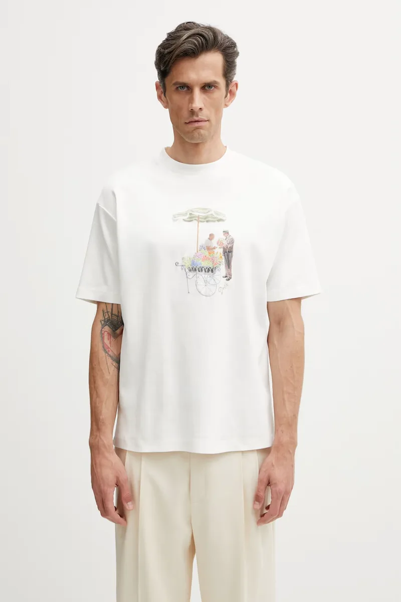 Drôle de Monsieur t-shirt ανδρικό βαμβακερό Fleuriste