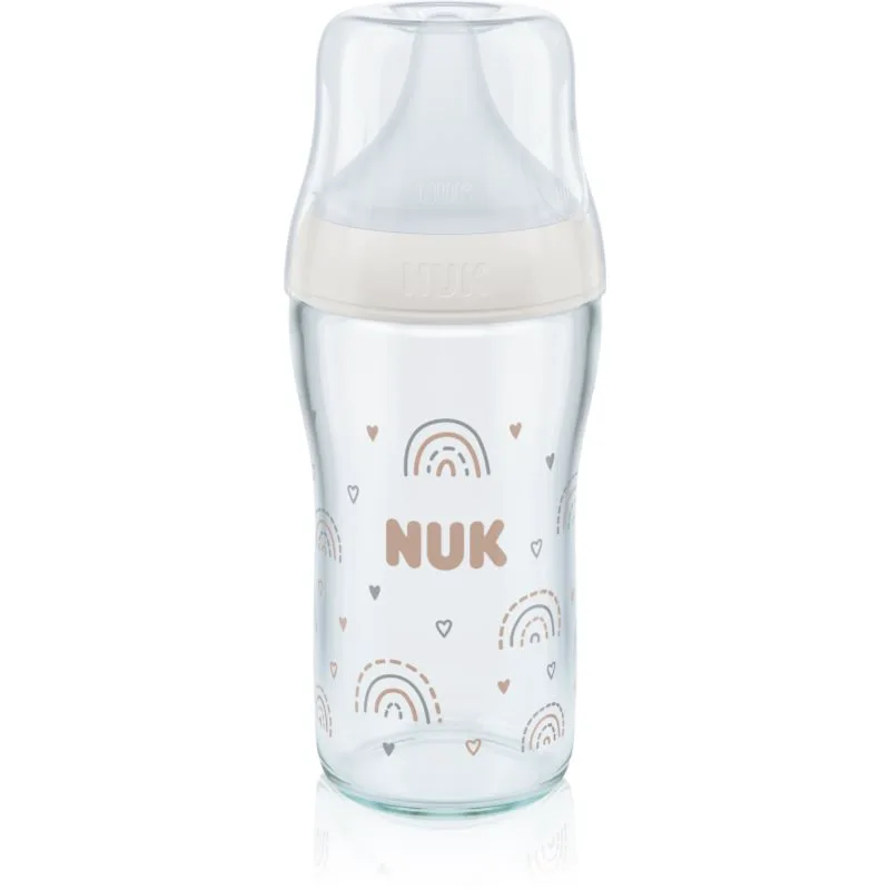 NUK Perfect Match γυάλινο μπιμπερό με έλεγχο της θερμοκρασίας 230 ml